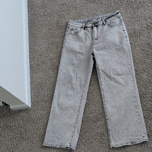 Shein Gray Straight-Leg Jeans Size XL
